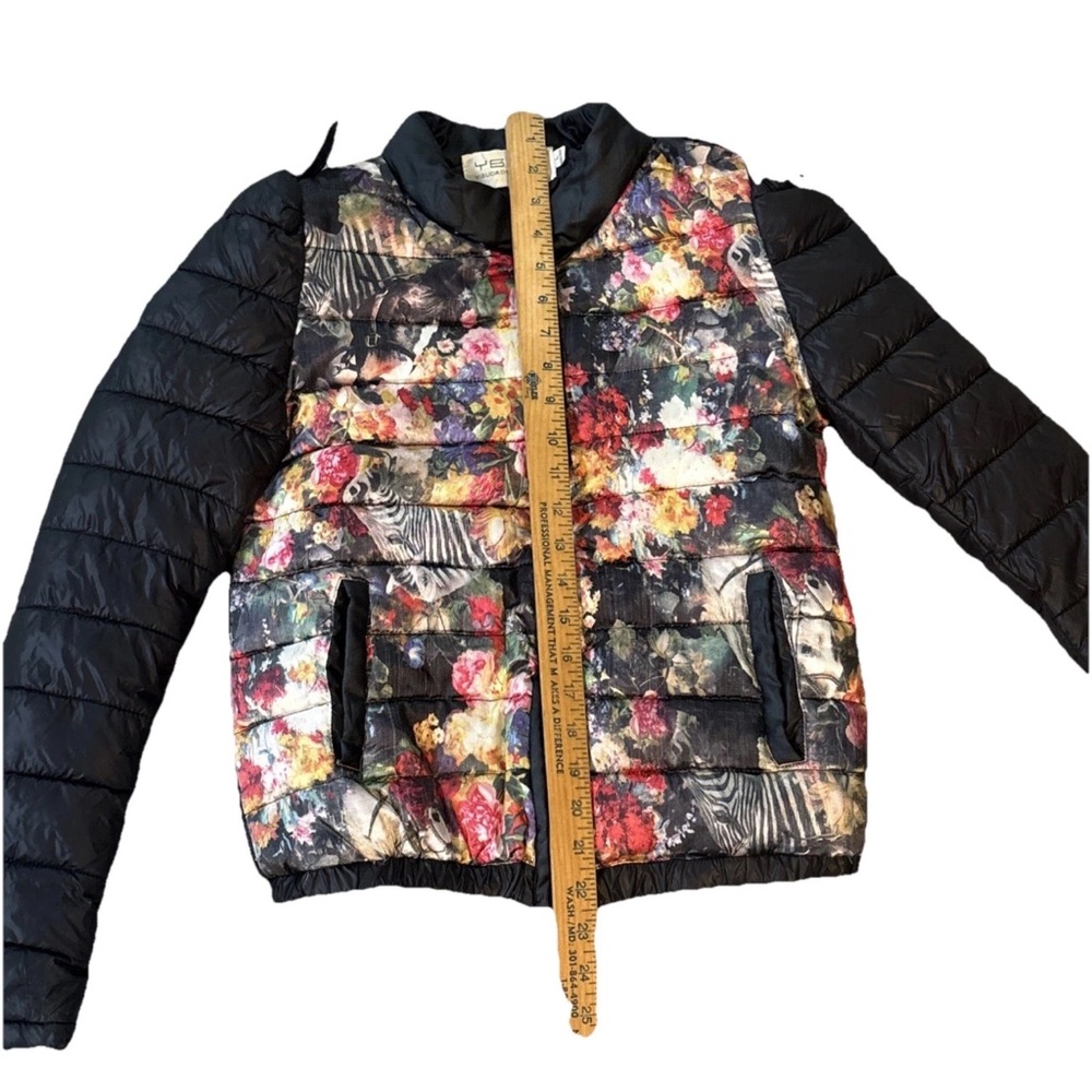 YIBUDAOWEI Fashion Couture Faux Leather streetwear Floral Puffer Coat  SZ 2P - Picture 6 of 17